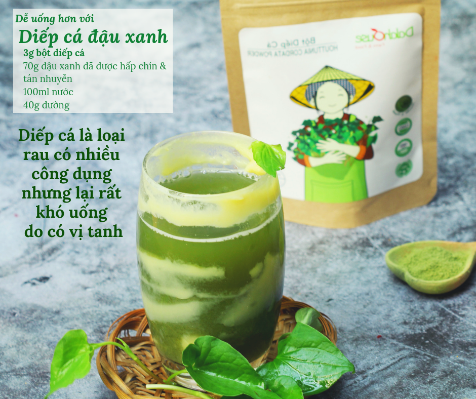 Bột Diếp Cá Hữu Cơ DalaHouse ( 100% Natural Houttuynia Cordata Powder)- Hộp 60 gram