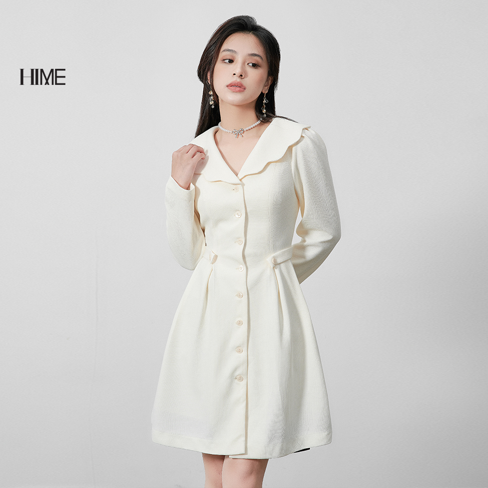 Váy mini trắng vai bồng HIME H185