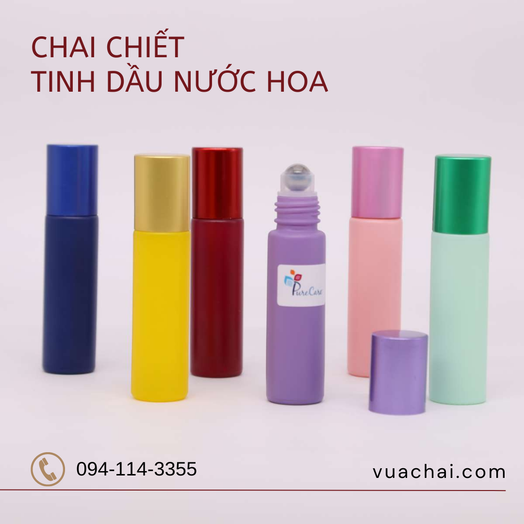 10ml Color Roller Bottles with Stainless Steel Roller Balls