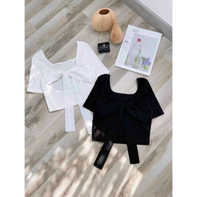 ÁO CROPTOP BUỘC NƠ LƯNG