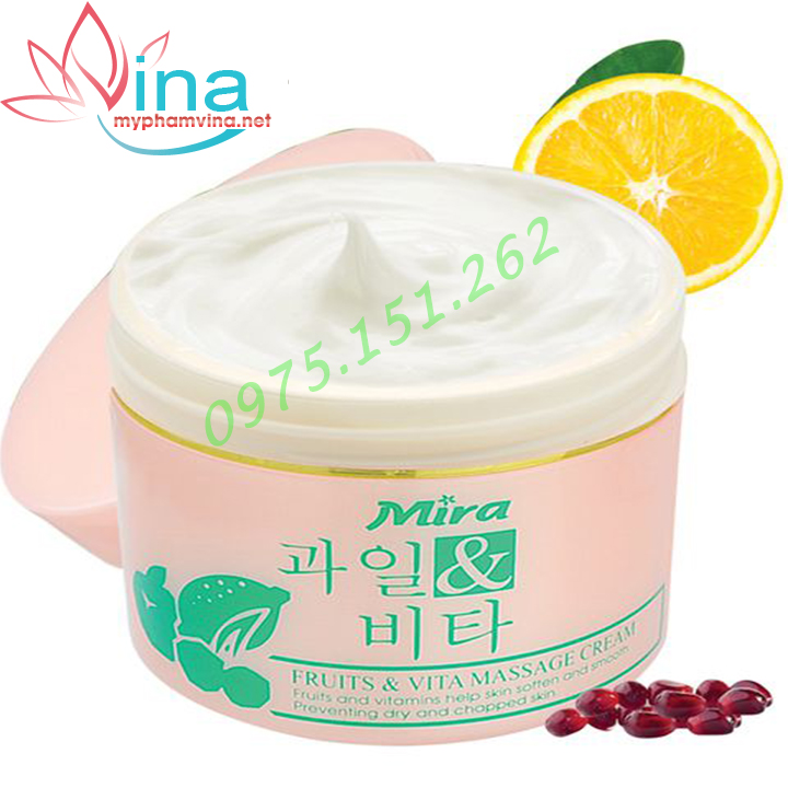 [HCM]KEM MASSAGE TỔNG HỢP MIRA FRUIT VITA MASSAGE CREAM 300ML
