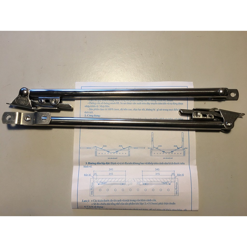 CHỐNG CỬA SỔ THÔNG MINH HL SMART (2 CÁI), 2 thanh chong gio cua so, thanh chống gió cửa sổ