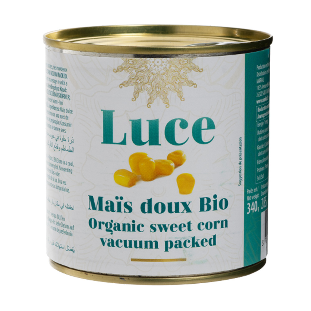 Bắp Ngô Ngọt Hữu Cơ Luce 340g - Organic weet Corn Vacuum Packed Luce 340g