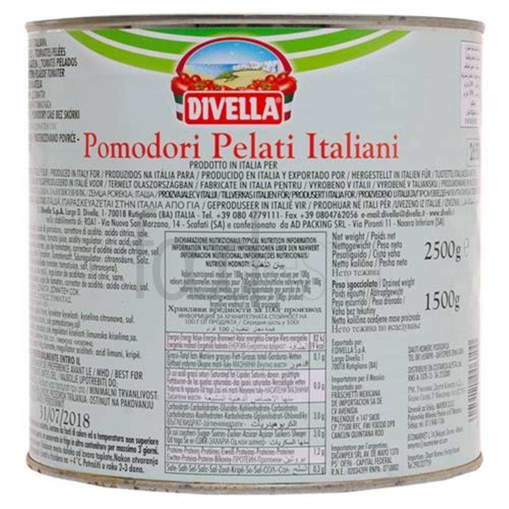 Cà Chua Bóc Vỏ Divella 2500gr