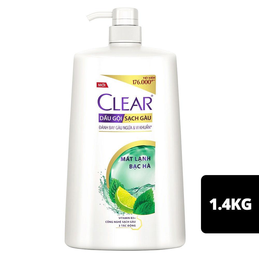 Dầu gội clear bạc hà mát lạnh 1.4kg