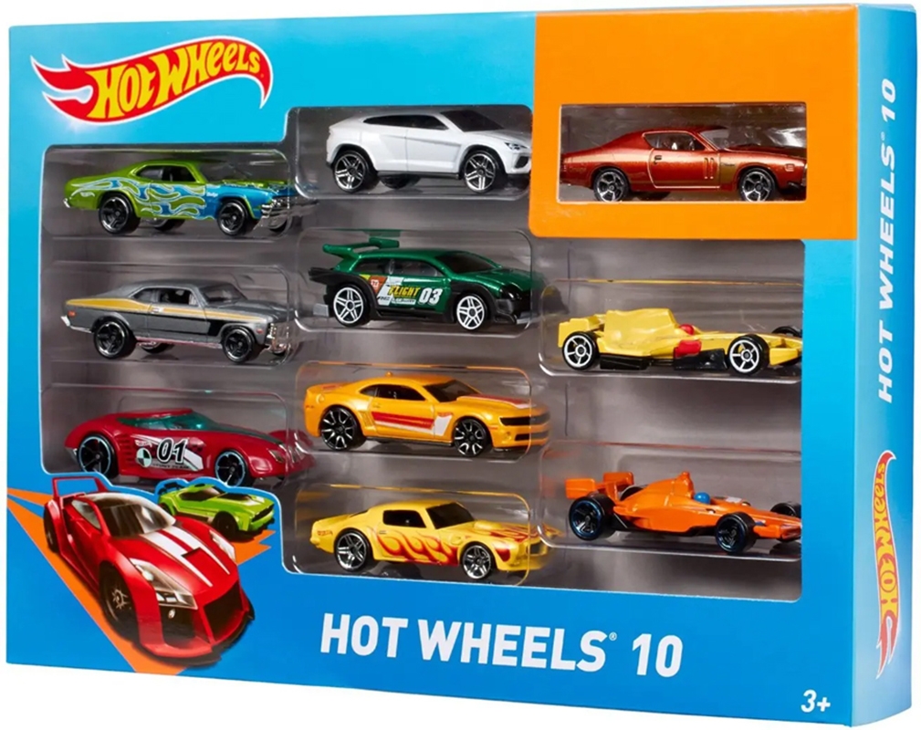 Đồ Chơi Bộ 10 Siêu Xe Hot Wheels Nhiều Màu 54886