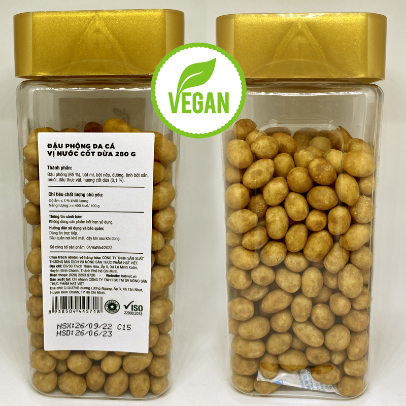 Combo 2 hộp Đậu phộng da cá vị nước cốt dừa Vietnuts