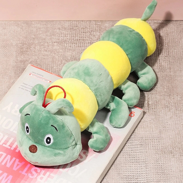 Gối ôm con sâu đeo tai nghe thú bông con sâu vải miniso siêu mịn, hàng cao cấp loại 1, an toàn cho bé