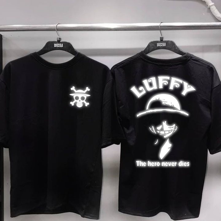 Áo thun phản quang tay lỡ nam nữ luffy