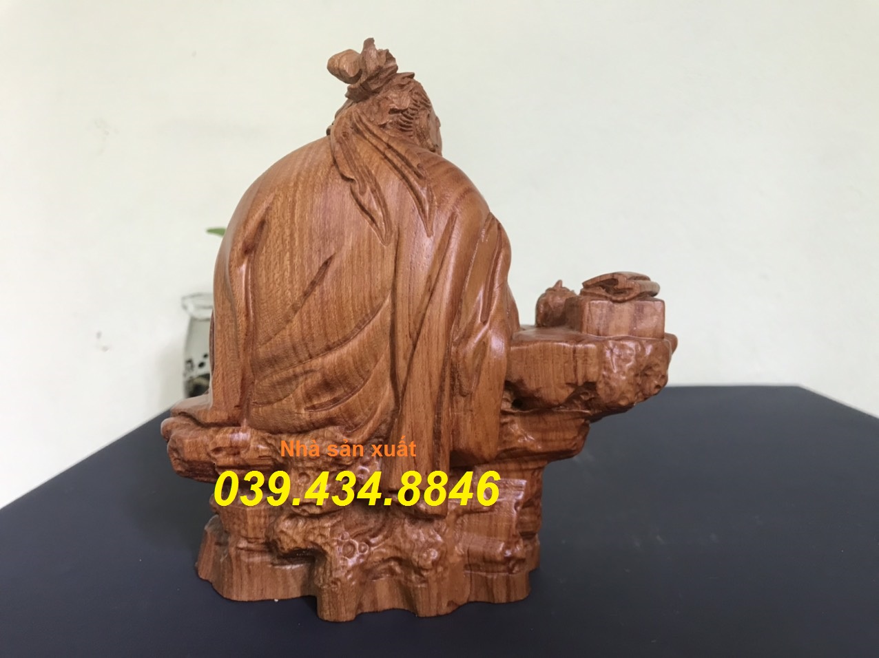 Tượng gỗ đẹp. Thần Trà Lục Vũ cao 15cm