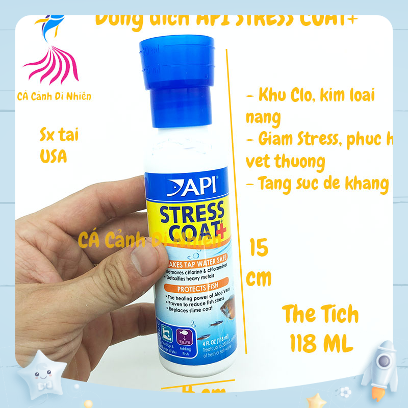 [HCM]API STRESS COAT - DÀNH CHO CÁ CẢNH (Hàng Công Ty) 473ML TẶNG 100GR ĐÁ NHAM THẠCH