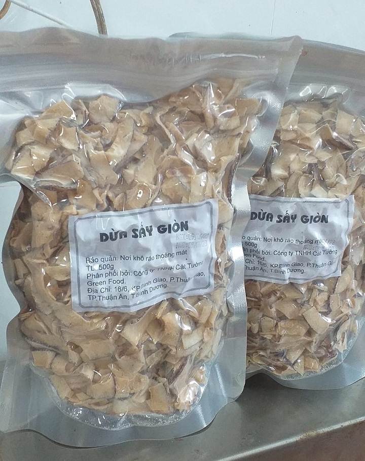 DỪA KHÔ GIÒN ĐÓNG TÚI ZÍP 500-1KG