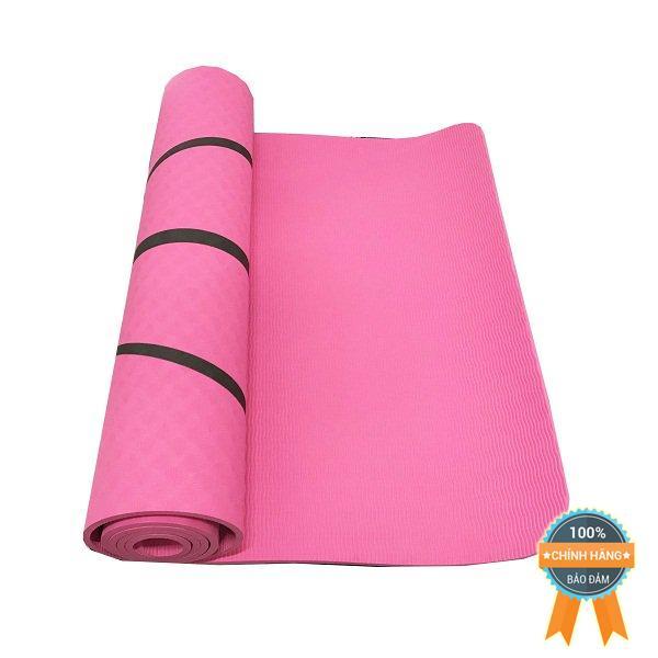 Thảm tập Yoga in định tuyến TPE hồng đậm DM212C 6MM