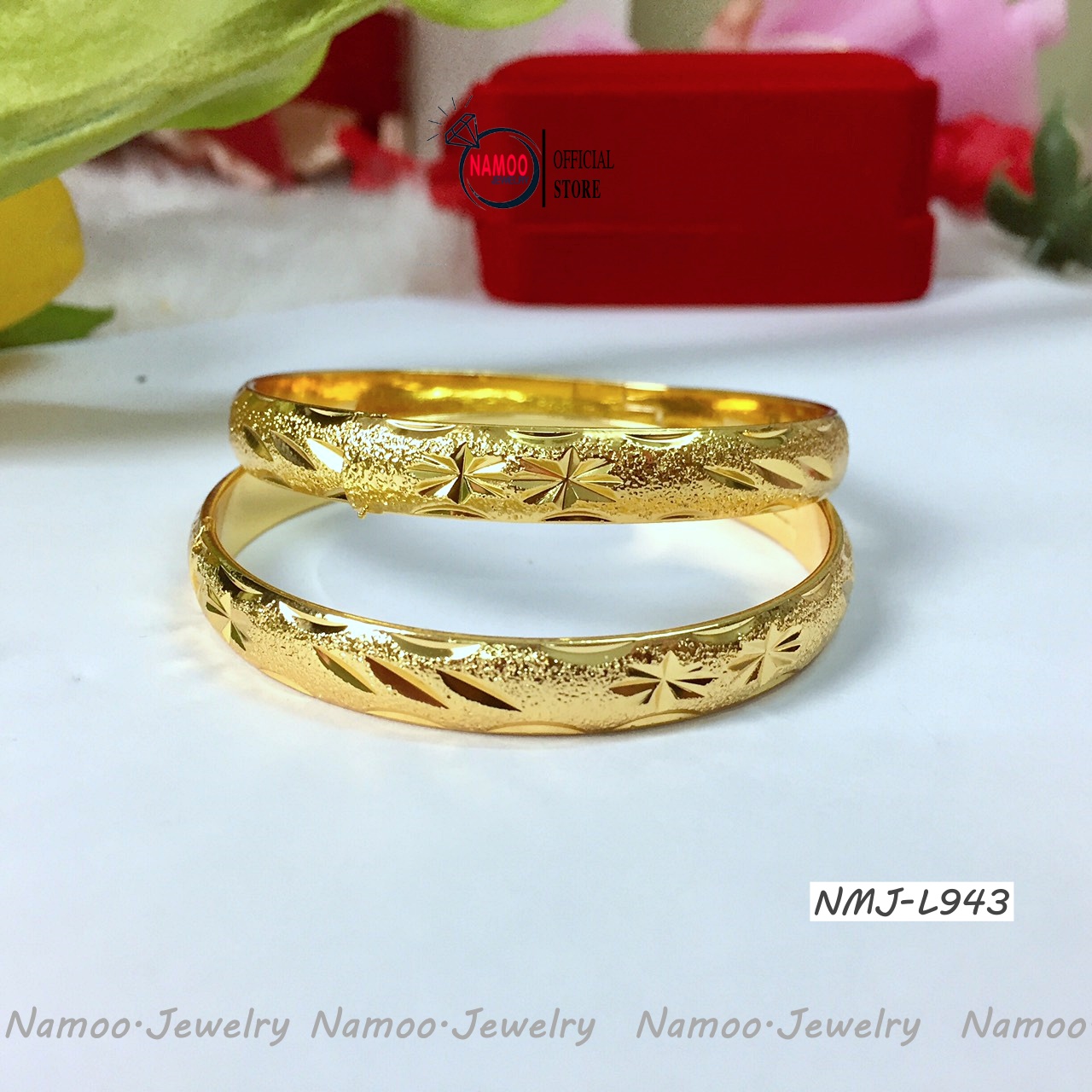 Kiềng Tay Nữ L943 Mạ Vạng Bản 8 ly (1 chiếc)