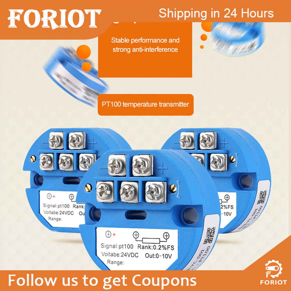 Foriot PT100 Temperature Sensor Temperature Transmitter Isolated Detector Module -40~ 120 Degree -4-20MA 24V