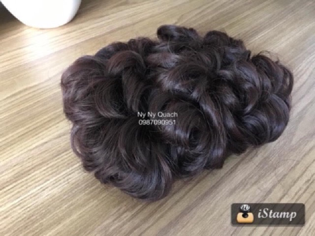 Tóc giả búi xoăn to phu nhân