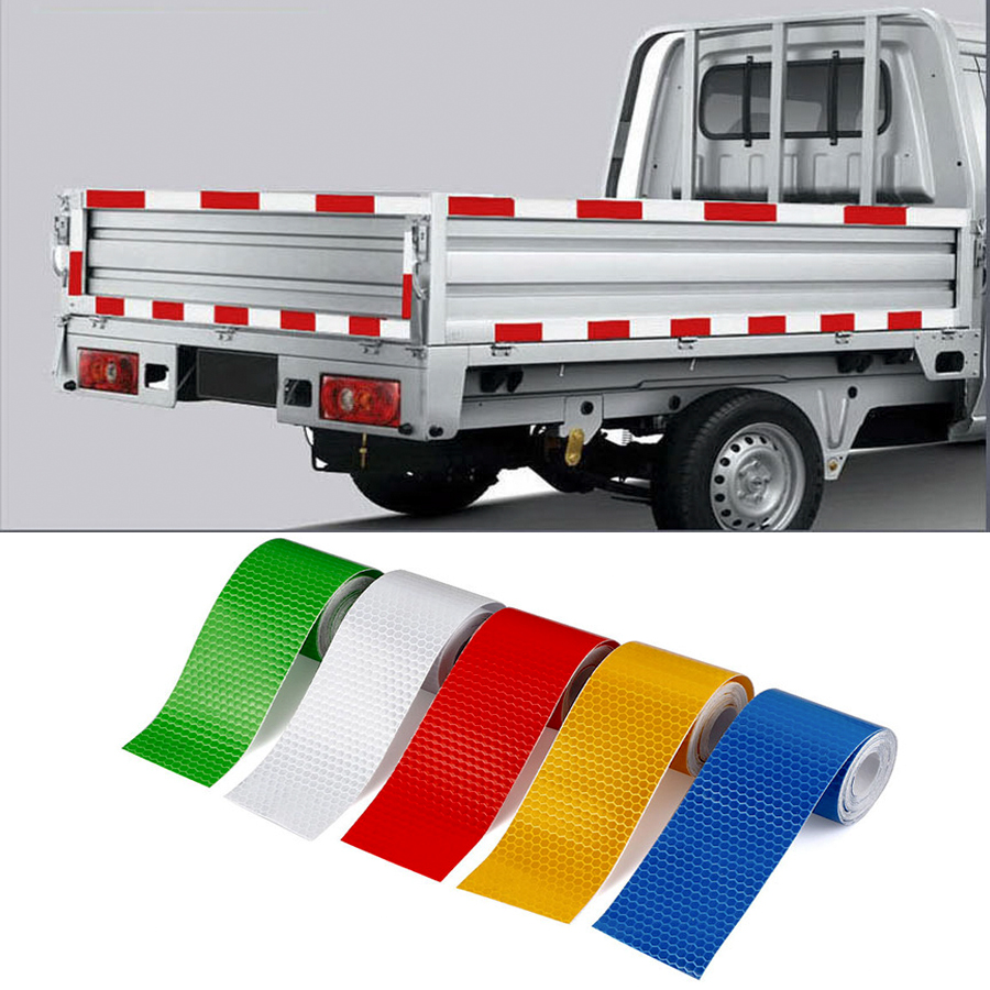 Tem Decal Phản Quang Dán Trang Trí Ô Tô , Xe Tải , Container Phát Sáng Trong Đêm Tránh Tai Nạn [ Trắng Đỏ ]