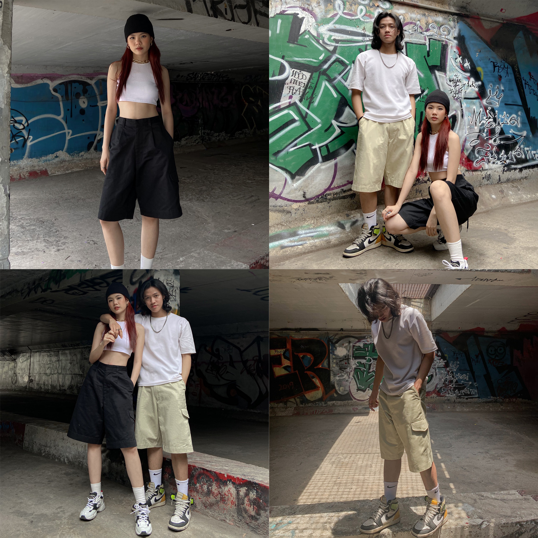 Quần Shorts Khaki Túi Hộp MBC - Đen/Kem
