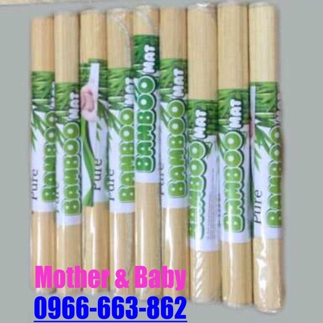 Chiếu tăm tre Bamboo cao cấp cho bé, size 60x120cm ( 1 mặt tăm tre, 1 mặt nằm điều hoà )