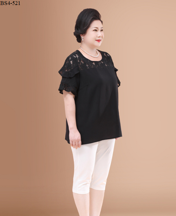 Áo kiểu phối ren trung niên bigsize BS4-521