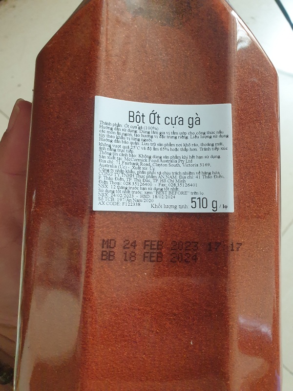 Bột Ớt Cựa Gà Paprika Mccormick 510g nhập khẩu Úc