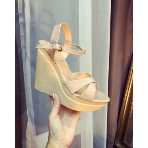 [HCM]Giày sandal đế xuồng quai chéo 12cm4