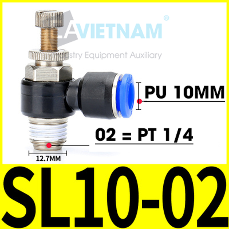 Van tiết lưu điều chỉnh khí nén sl 10-02 g1/4 ren 13mm sl10-02