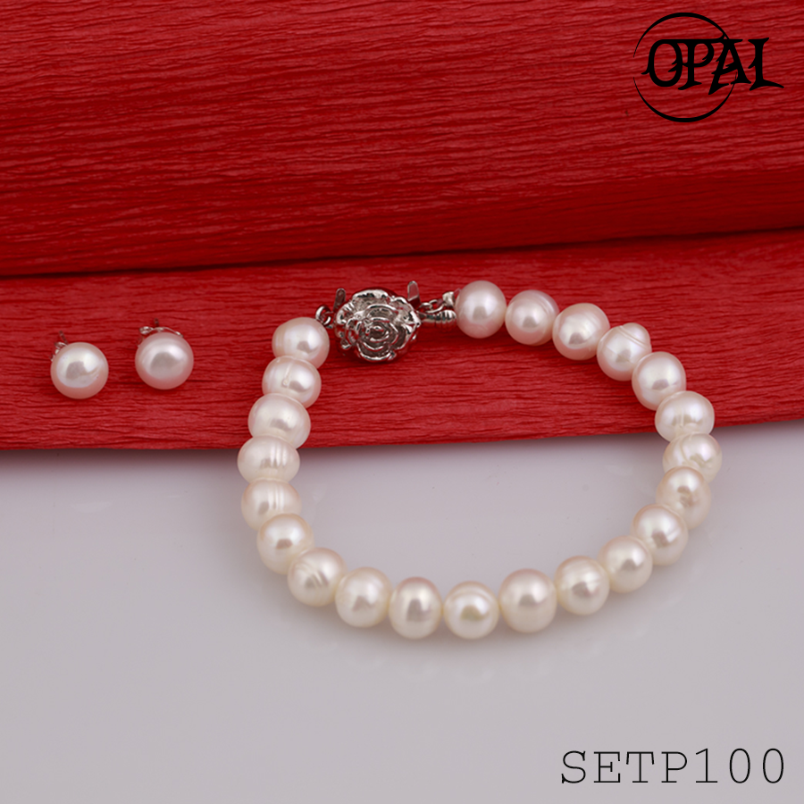 SETP100-Bộ trang sức ngọc trai OPAL