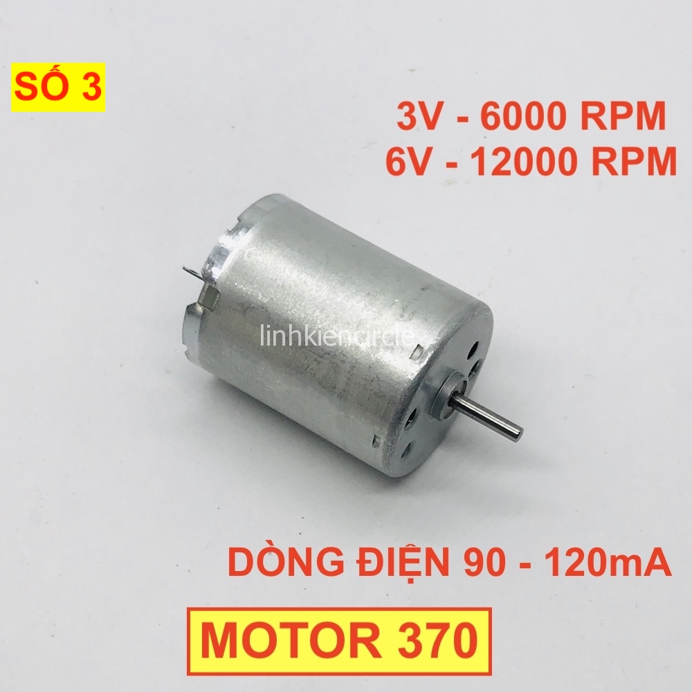 [HCM]Động cơ motor 370 mô tơ mini RF-370C trục dài 12mm chạy êm mạnh DC 4.5V-7.2V - 7600-12000rpm - LK0075