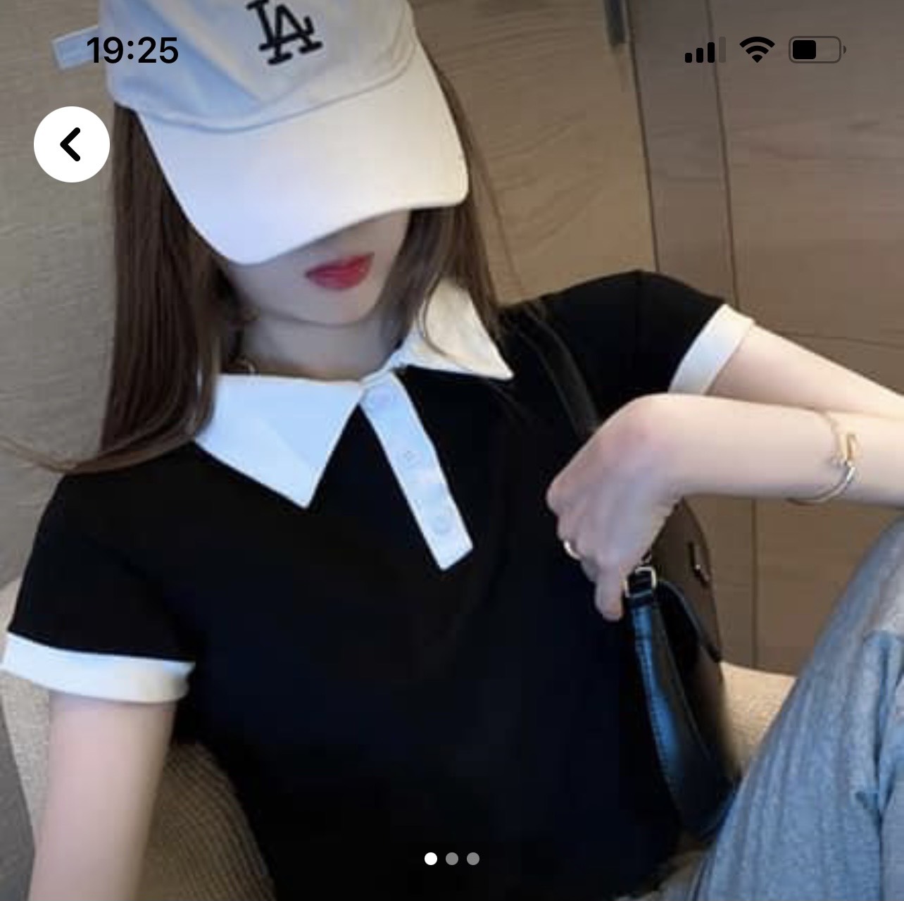 Áo Croptop Cổ Polo Chất Cotton Phối Màu Siêu Hót