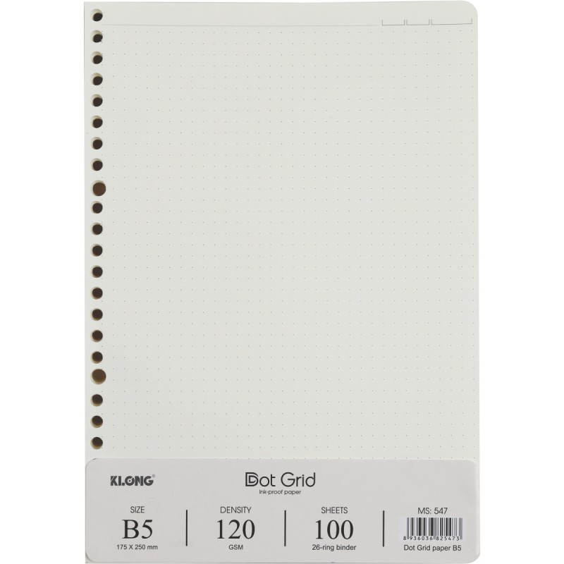 [HCM]RUỘT SỔ CÒNG KLONG CARO / DOT GRID B5 - 100 TỜ