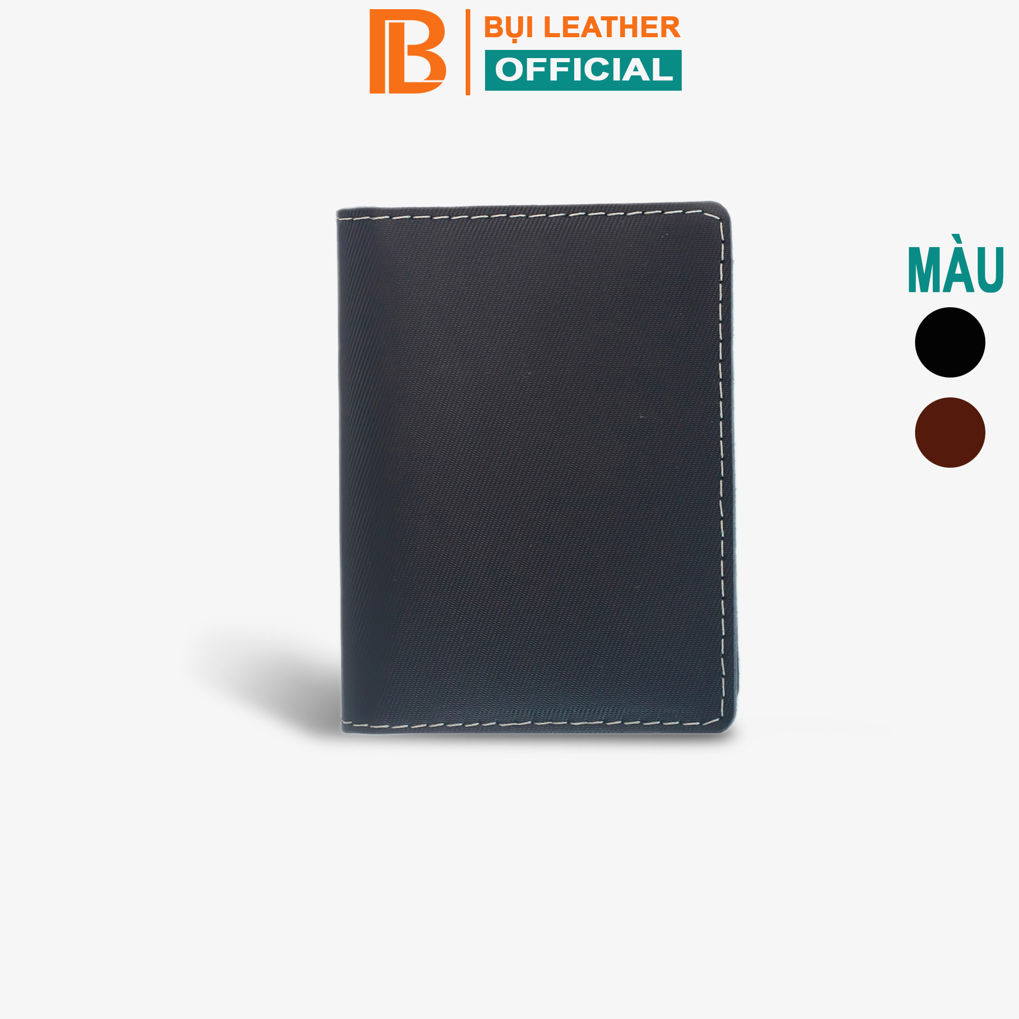 Ví namecard da bò V131, ví đựng thẻ card holder da thật nhỏ gọn, thương hiệu Bụi leather chuyên đồ da thật, bảo hành 12 tháng