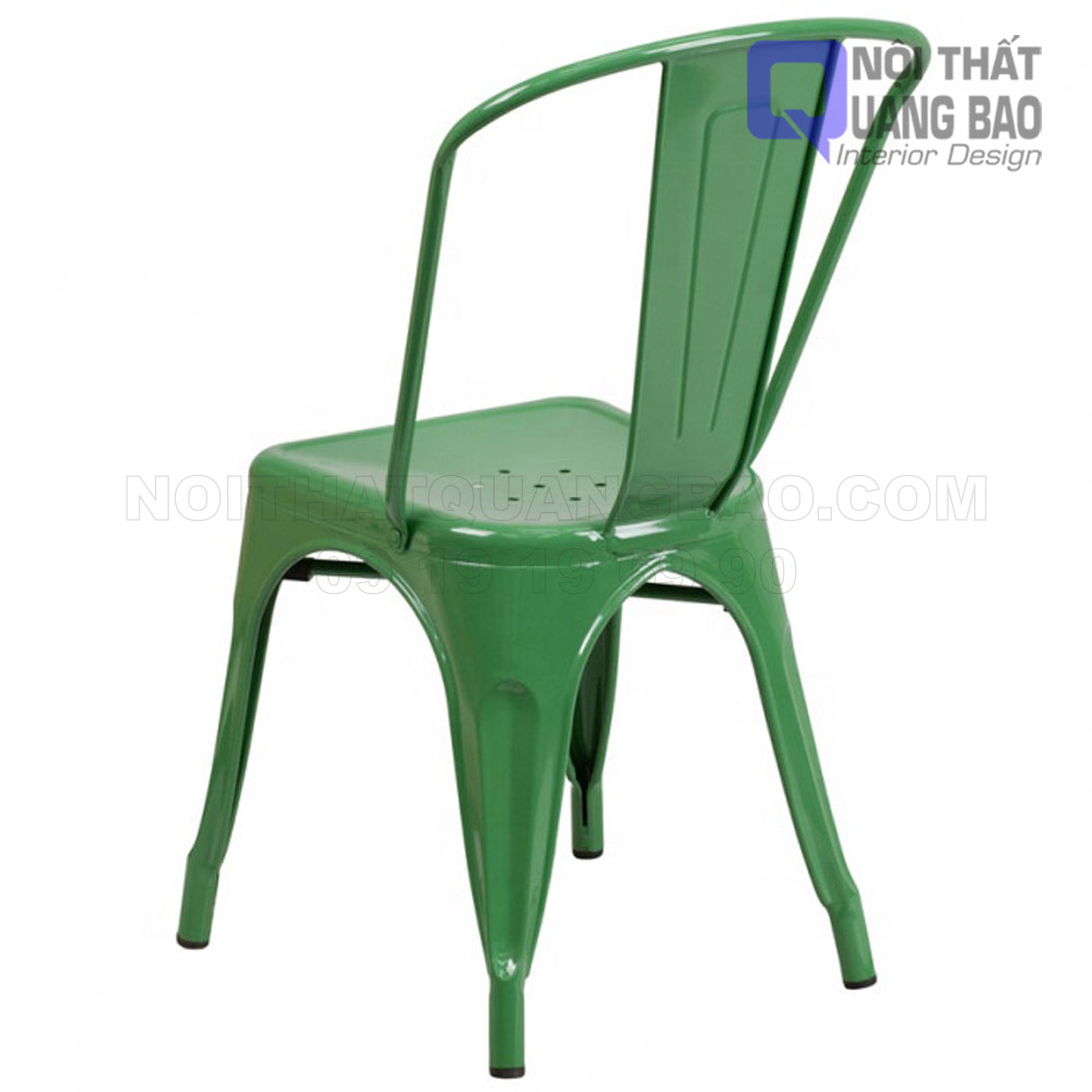 (HCM)Ghế Tolix Sắt Sơn Tỉnh Điện Có Lưng Tựa (QB-GTL04)