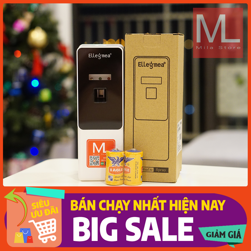 COMBO 1 MÁY + 2 BÌNH xịt thơm phòng tự động Ellegmea (Tặng pin)