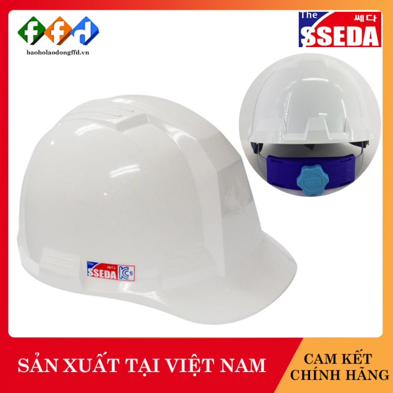 Mũ bảo hộ SSEDA mặt vuông (sản xuất tại Việt Nam) có lót xốp cách nhiệt chống nóng nhựa ABS siêu cứng [FFD]