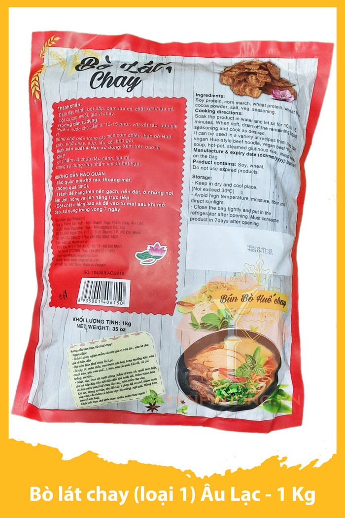 Bò lát CHAY 1 Âu Lạc, gói 100g