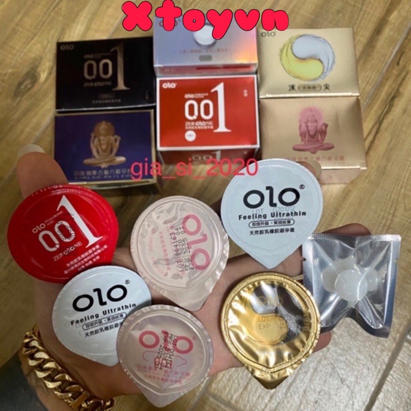 Combo Mix 6 màu Bao cao su OLO 001 Siêu Mỏng - Gốc Nước