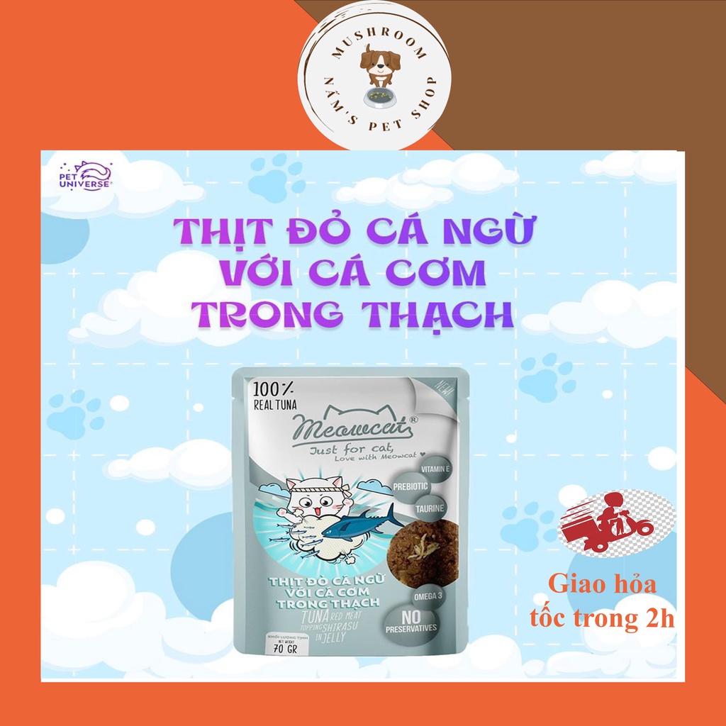 [Thùng 48 gói] Pate Meowcat gói 70g dành cho mèo