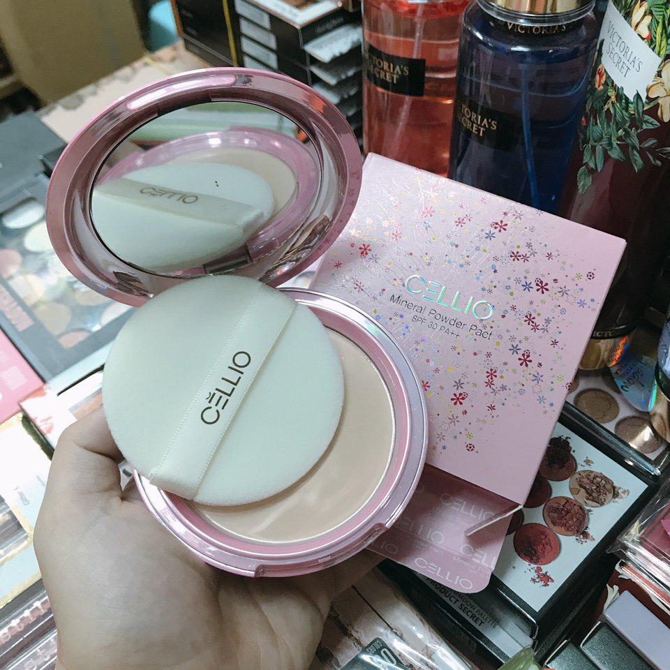Phấn nén Cellio Mineral Power Pact Hàn Quốc 15g (Hộp hồng)