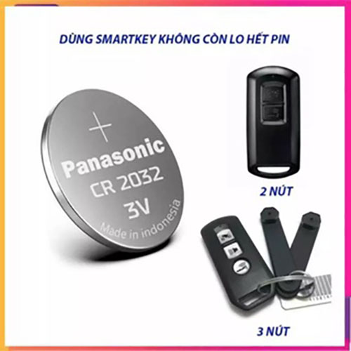 Thay pin  chìa khóa cho smartkey xe máy panasonic sony maxell