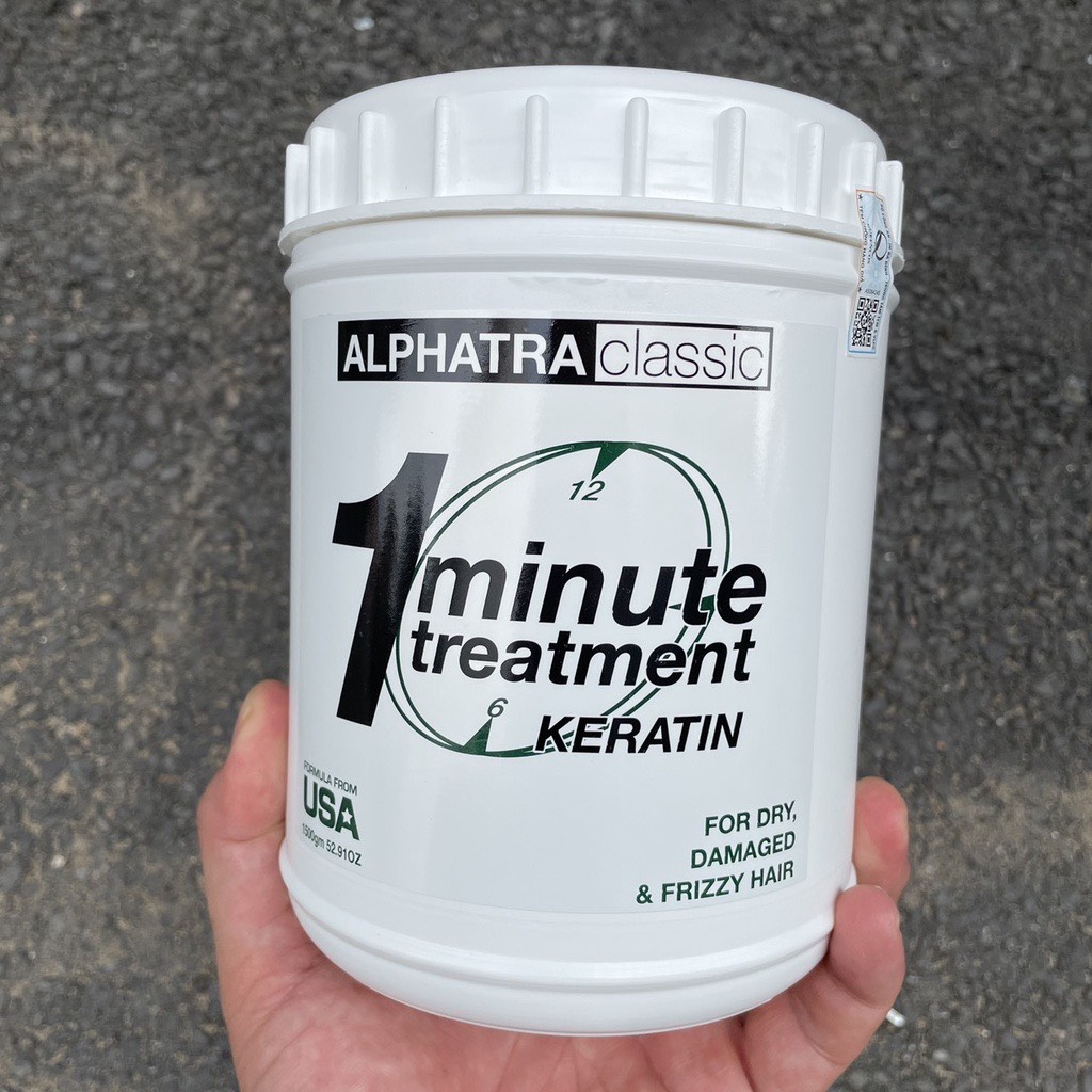 Kem ủ, xả 1 phút phục hồi tóc hư tổn Alphatra One Minute Treatment 500ml