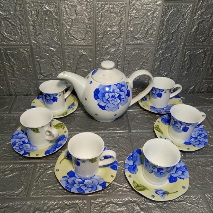 Bộ bình trà sứ chuan kao hoa xanh cao cấp