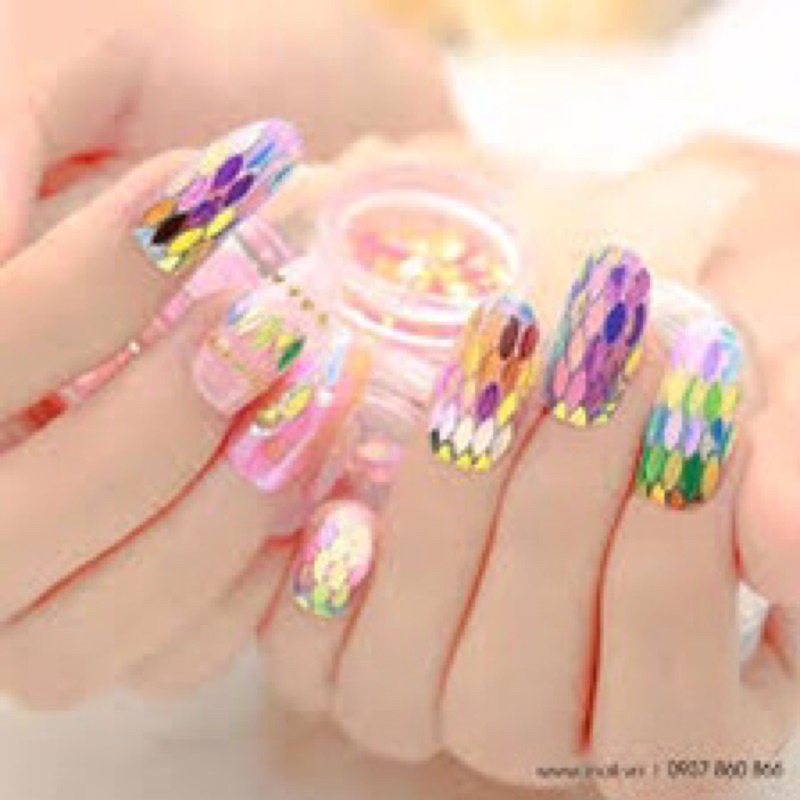 Set nhũ kim sa hình lá trang trí móng siêu đẹp