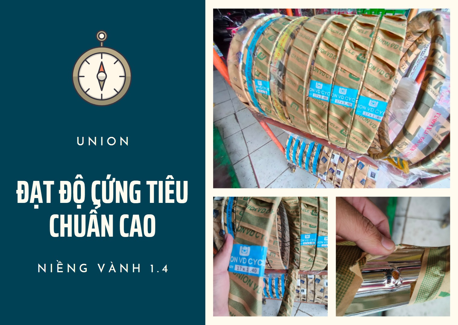 Niềng vành xe Wave Dream bánh sau Union 1.4