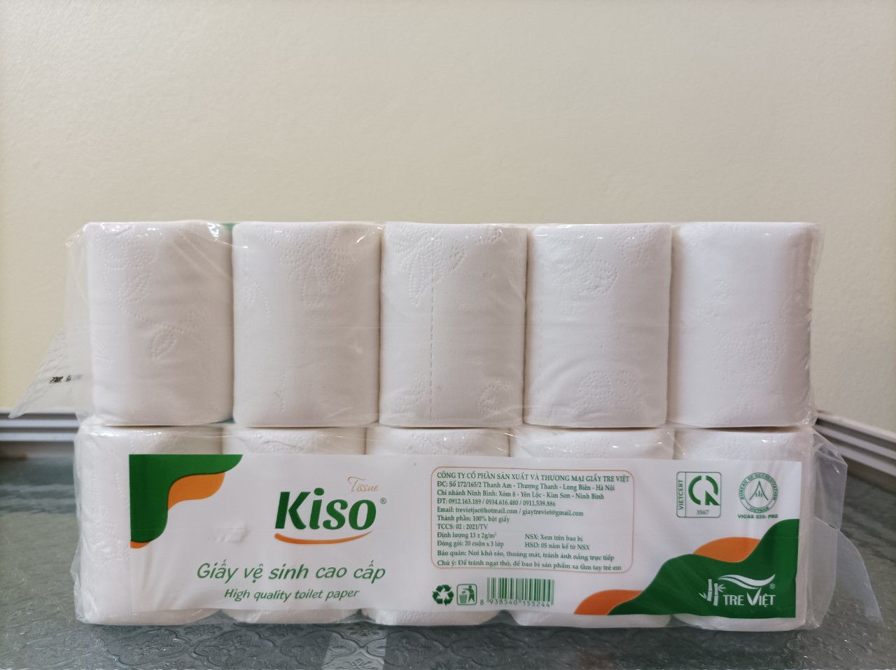 BỊCH 20 Cuộn, Giấy vệ sinh cao cấp KISO 20 cuộn KS2010 (1kg)