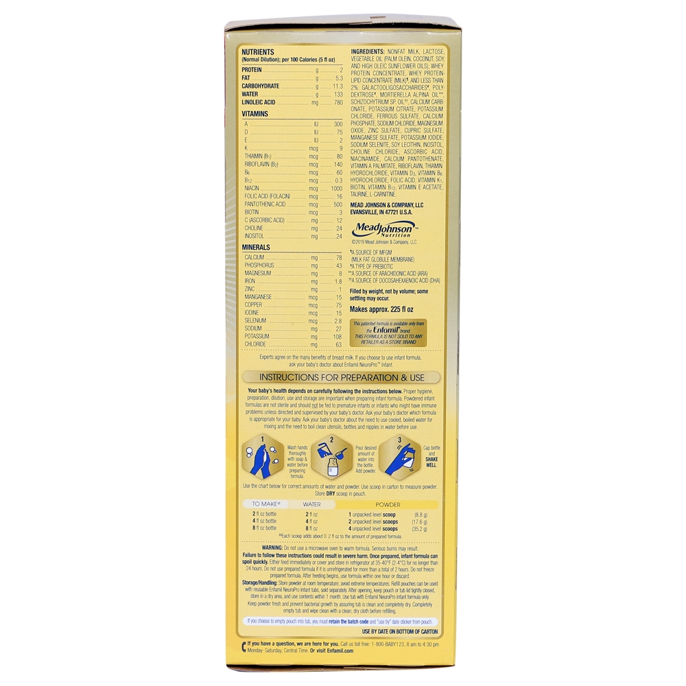 Enfamil NeuroPro Infant Formula, 0 - 12 tháng, 890g (hộp giấy)