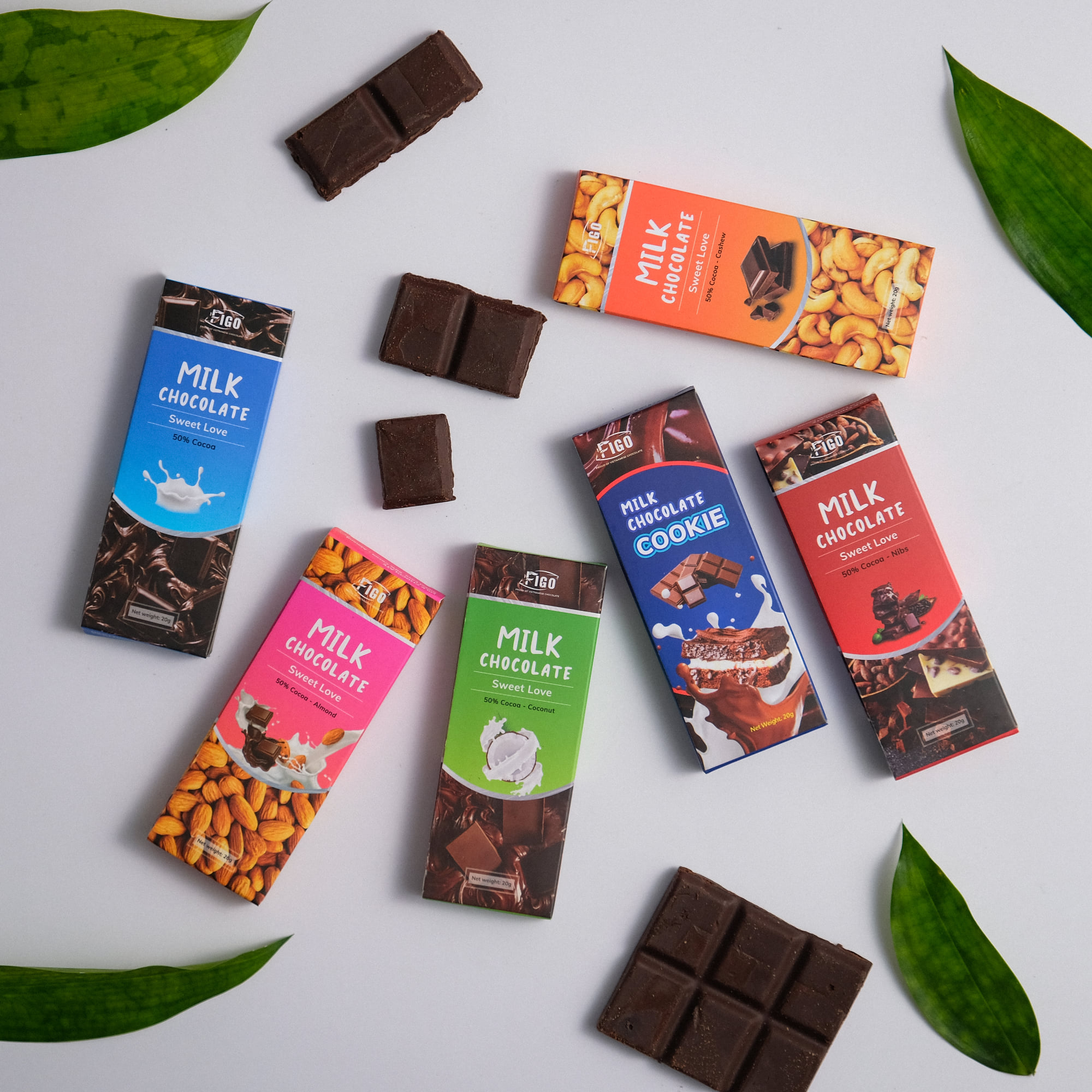 Kẹo Socola Sữa Figo Vị Sữa Dừa 20gr Siêu Ngon