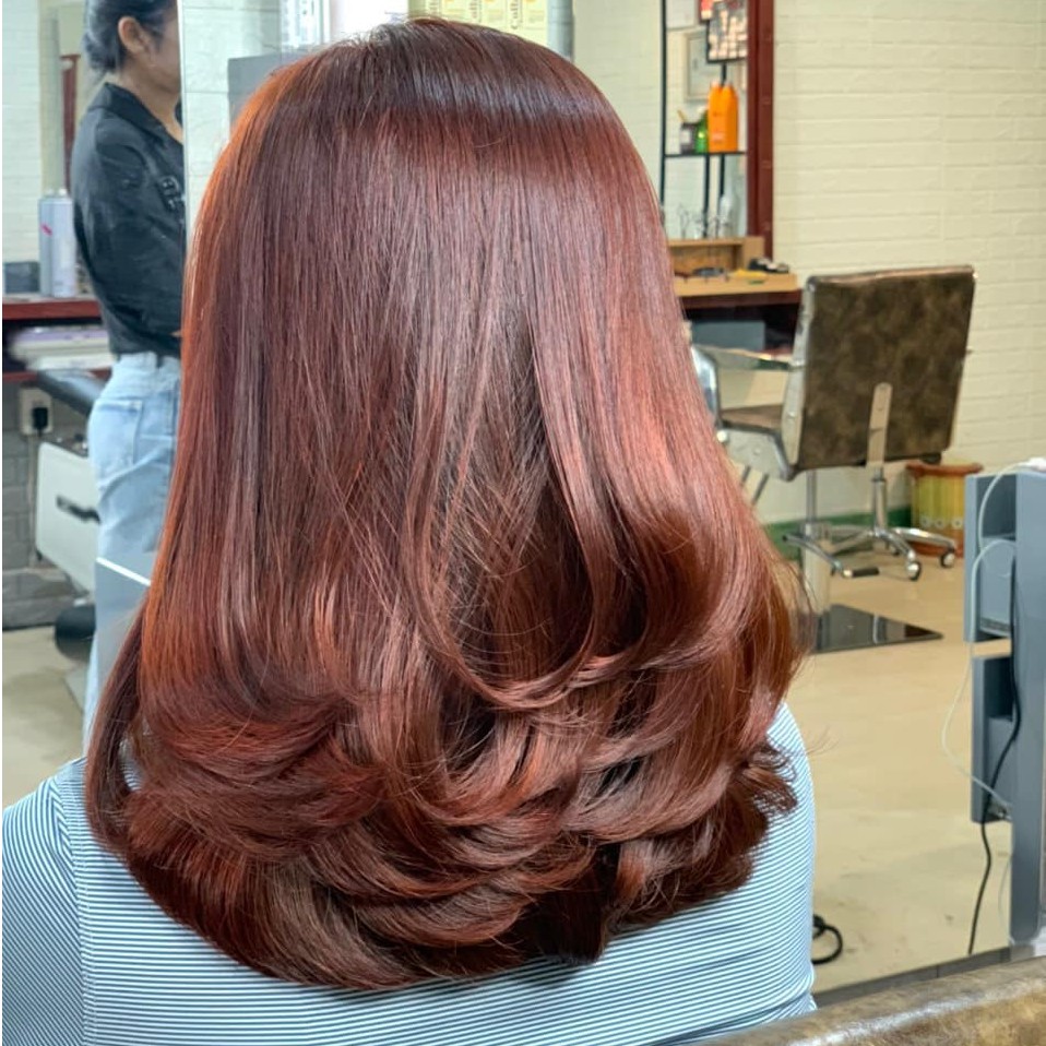 [HCM](Tặng kèm oxy trợ nhuộm ROYAL 120ml)Màu nhuộm tóc cao cấp ĐỒNG ĐỎ PREECIA 7.4 100ml