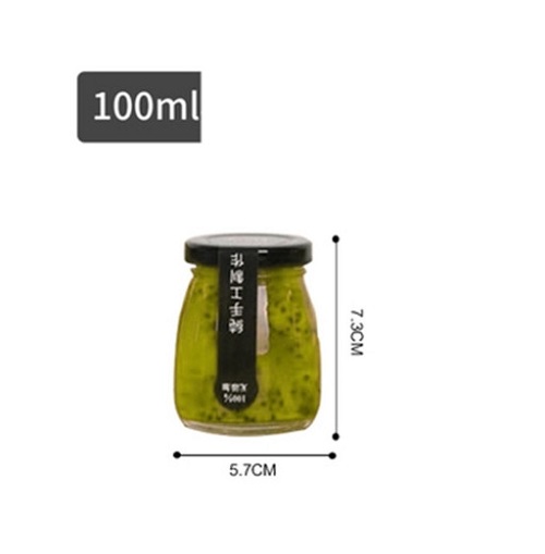 10 Hũ Thủy Tinh Nắp Vặn 100ml  200ml,Đen