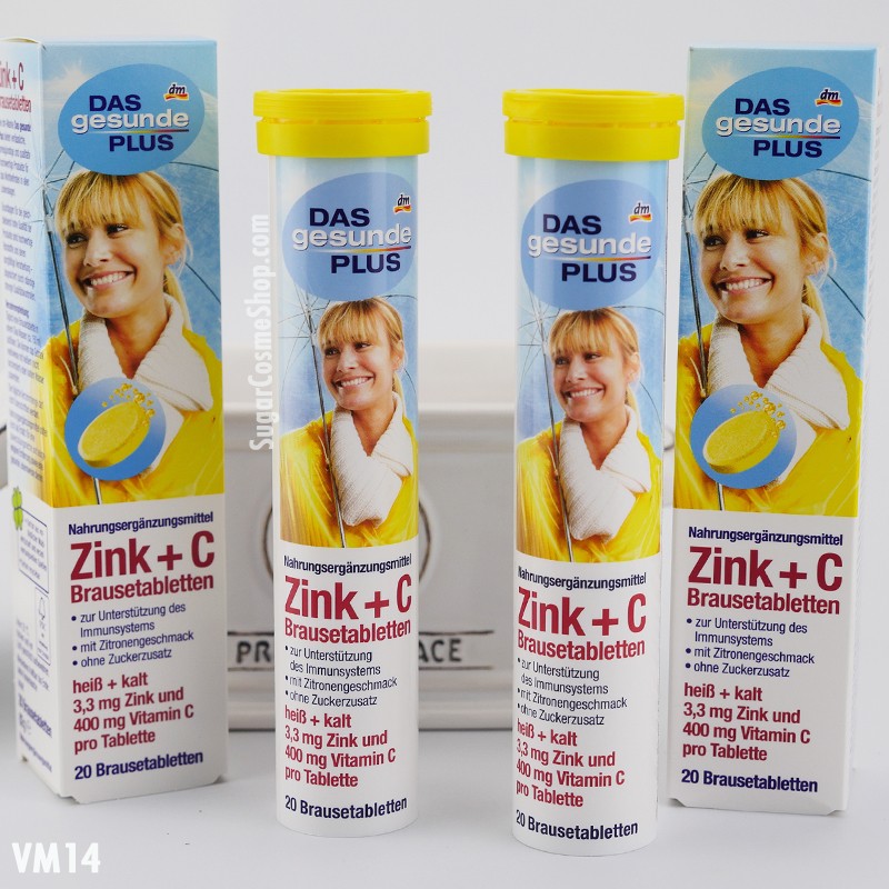 Viên sủi bổ sung kẽm & vitamin C Mivolis Zink + C Brausetabletten